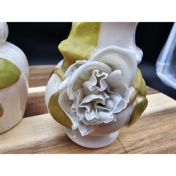 Pair Of French Barbotine Majolica Vases READ DESCRIPTION - Picture 2 of 16